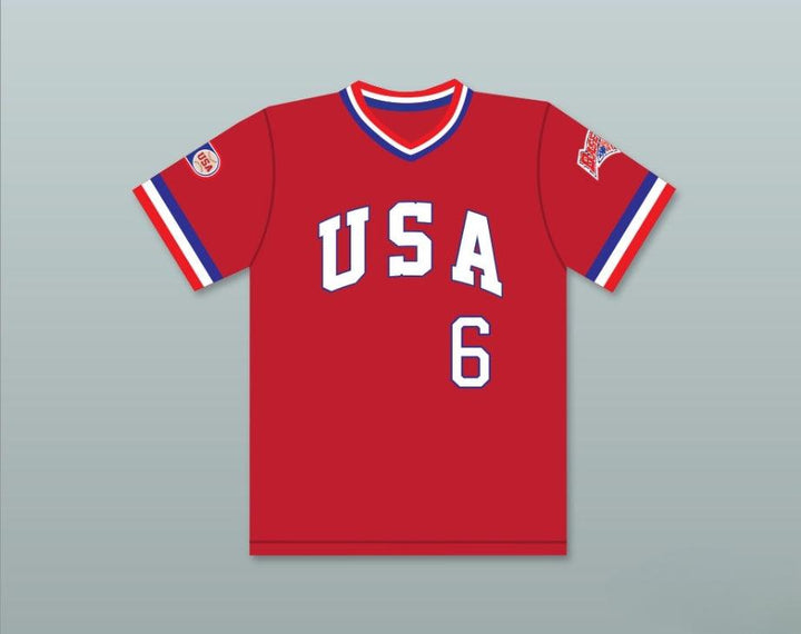 Custom Any Name Number SID AKINS 6 1984 USA TEAM RED BASEBALL JERSEY Top Stitched S-6XL