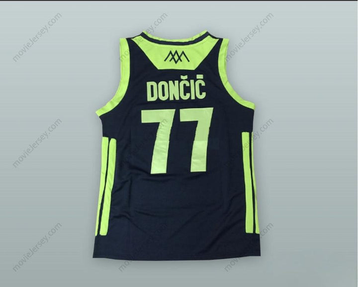 CUSTOM ANY Name Number LUKA DONCIC 77 SLOVENIJA BLACK BASKETBALL JERSEY Top Stitched S-6XL