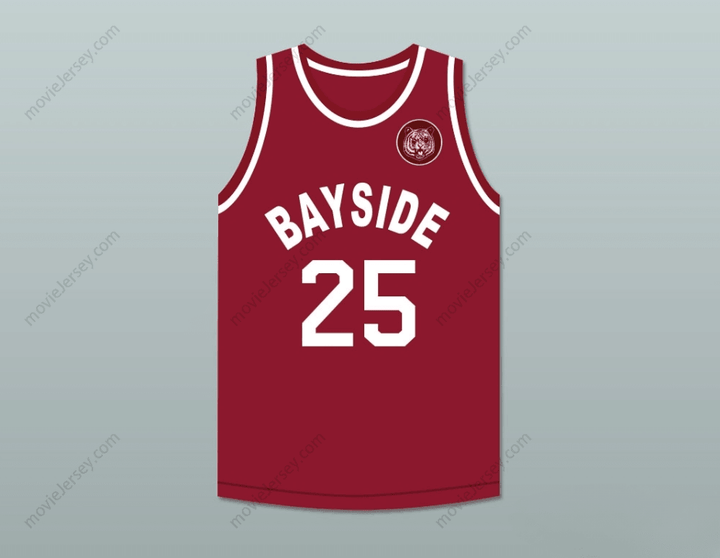 CUSTOM ANY Name Number SAVED BY THE BELL ZACK MORRIS 25 BAYSIDE TIGERS AWAY BASKETBALL JERSEY INCLUDES TIGER PATCH Top Stitched S-6XL