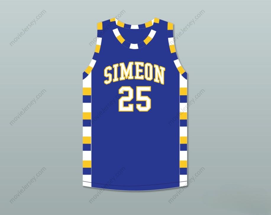 CUSTOM ANY Name Number BEN 'BENJI' WILSON 25 SIMEON CAREER ACADEMY WOLVERINES ROYAL BLUE BASKETBALL JERSEY Top Stitched S-6XL