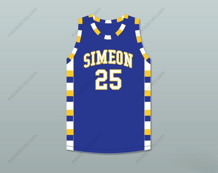 CUSTOM ANY Name Number BEN 'BENJI' WILSON 25 SIMEON CAREER ACADEMY WOLVERINES ROYAL BLUE BASKETBALL JERSEY Top Stitched S-6XL