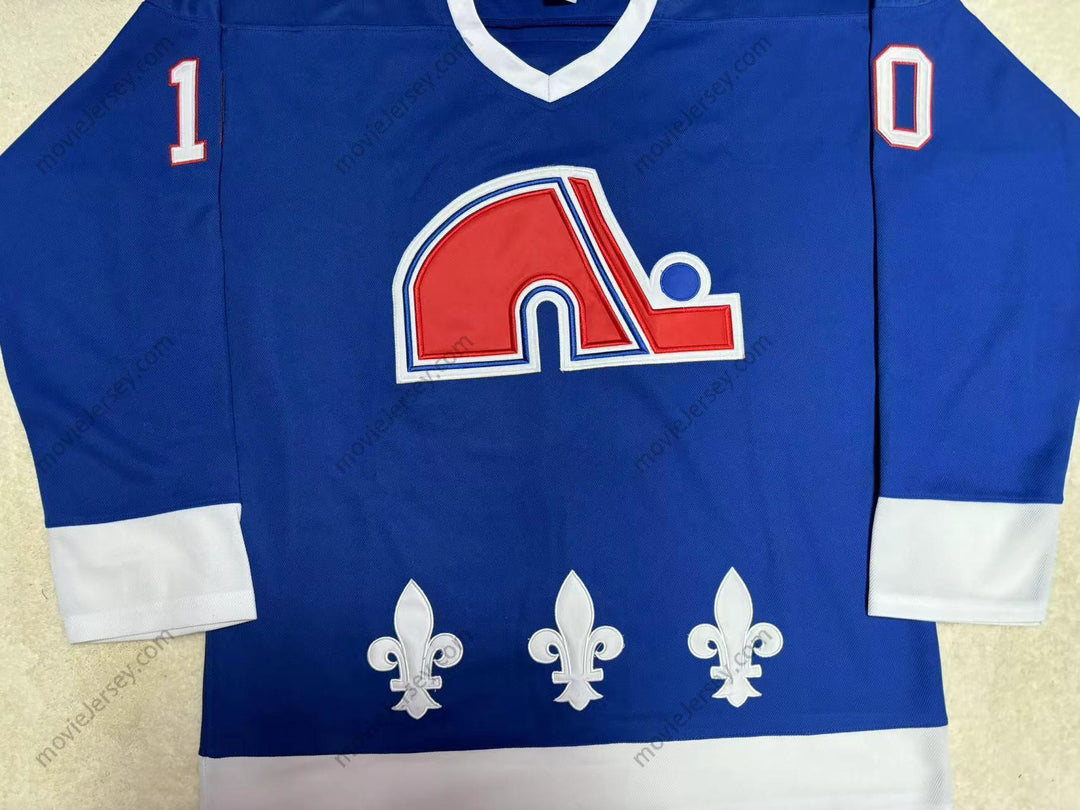 Custom Any Name Number GUY LAFLEUR 10 QUEBEC NORDIQUES HOCKEY JERSEY Top Stitched S-6XL