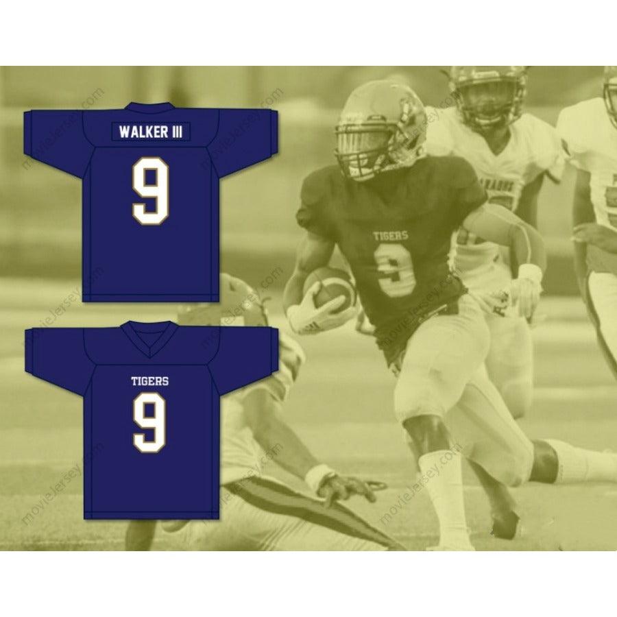 CUSTOM ANY Name TIGERS KENNETH WALKER III 9 ARLINGTON HIGH SCHOOL NAVY BLUE Football Jersey Top Stitched S-6XL