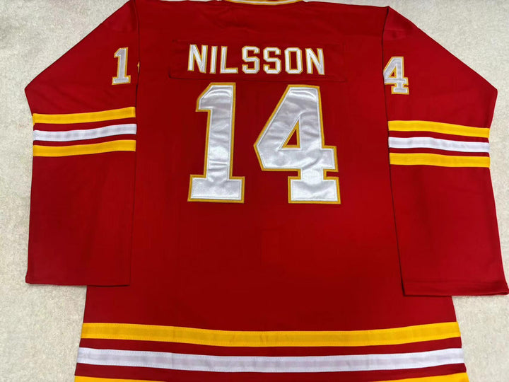 Custom Any Name Number KENT NILSSON ATLANTA FLAMES HOCKEY JERSEY Stitched Top Stitched S-6XL