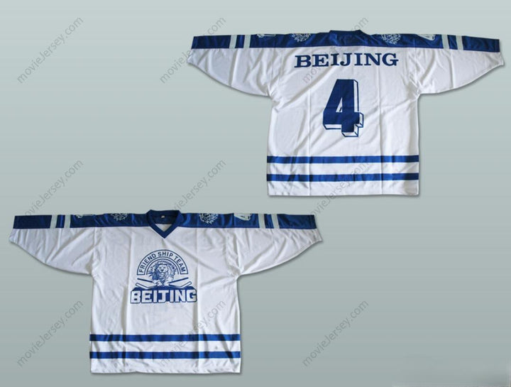 Custom Any Name Number Beijing Friendship Team White Hockey Jersey Any Player or Number Stitched Top Stitched S-6XL