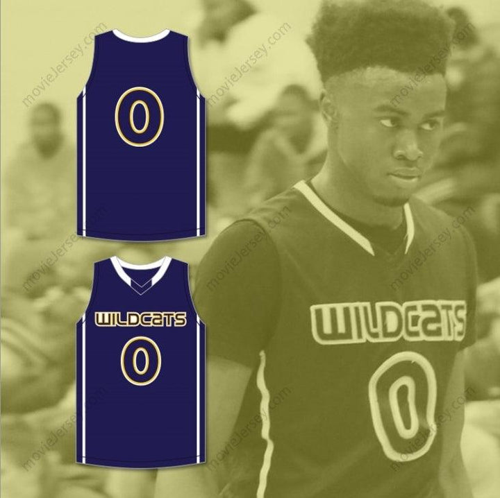 CUSTOM ANY Name Number JAYLEN BROWN 4 WHEELER HIGH SCHOOL WILDCATS NAVY BLUE BASKETBALL JERSEY 1 Top Stitched S-6XL