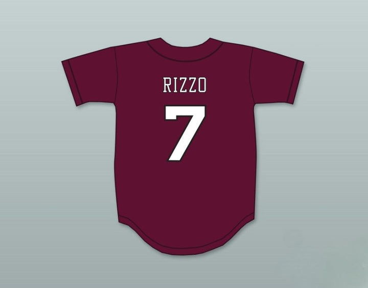 Custom Any Name Number ANTHONY RIZZO 7 STONEMAN DOUGLAS HIGH SCHOOL  MAROON BASEBALL JERSEY 2 Top Stitched S-6XL