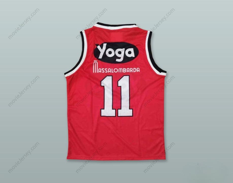 CUSTOM ANY Name Number GEORGE BUCCI 11 FORTITUDO BOLOGNA RED BASKETBALL JERSEY Top Stitched S-6XL