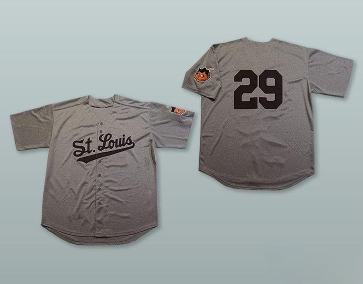 Custom Any Name Number SATCHEL PAIGE 29   BROWNS GRAY BASEBALL JERSEY Top Stitched S-6XL