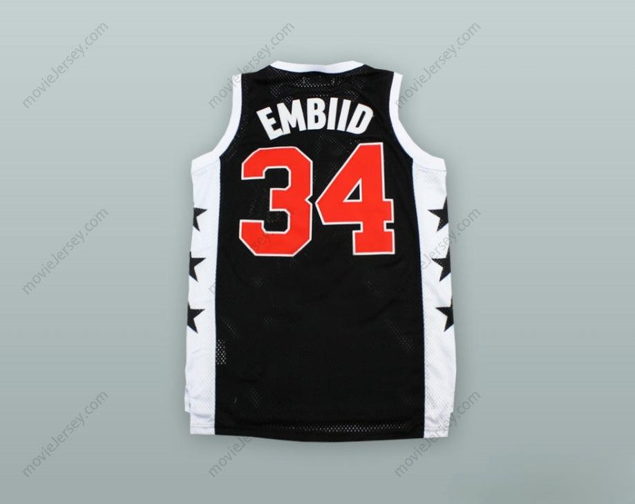 CUSTOM ANY Name Number JOEL EMBIID 34 THE ROCK HIGH SCHOOL LIONS BLACK ALTERNATE BASKETBALL JERSEY Top Stitched S-6XL