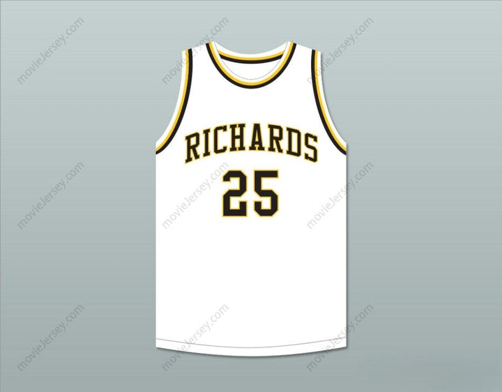CUSTOM ANY Name Number DWYANE WADE 25 HAROLD L. RICHARDS HIGH SCHOOL BULLDOGS WHITE BASKETBALL JERSEY 2 Top Stitched S-6XL
