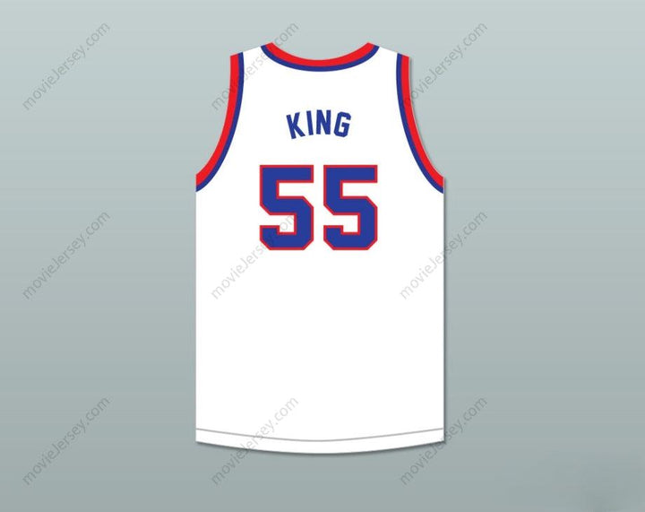 CUSTOM ANY Name Number BERNARD KING 55 FORT  HIGH SCHOOL TIGERS WHITE BASKETBALL JERSEY 2 Top Stitched S-6XL
