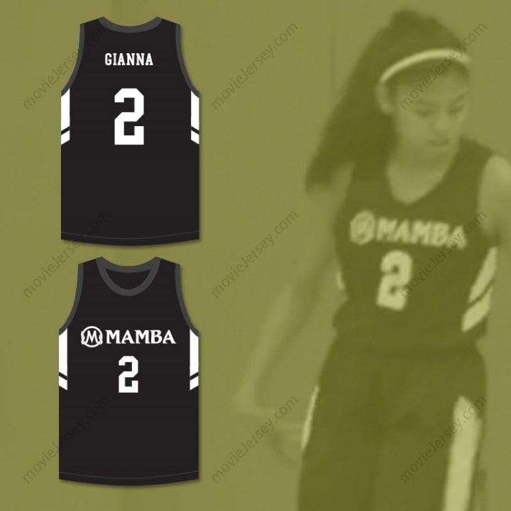 CUSTOM ANY Name Number GIANNA 2 MAMBA BALLERS BLACK BASKETBALL JERSEY VERSION 3 Top Stitched S-6XL