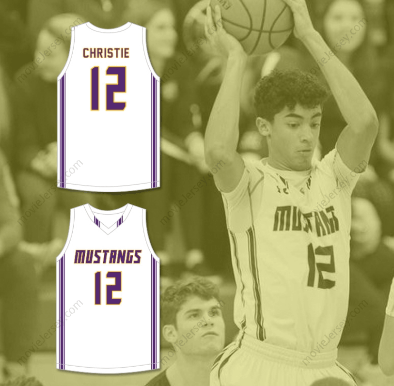 Custom Any Name Max Christie 12 Rolling Meadows High School Mustangs White Basketball Jersey 2 Top Stitched S-6XL