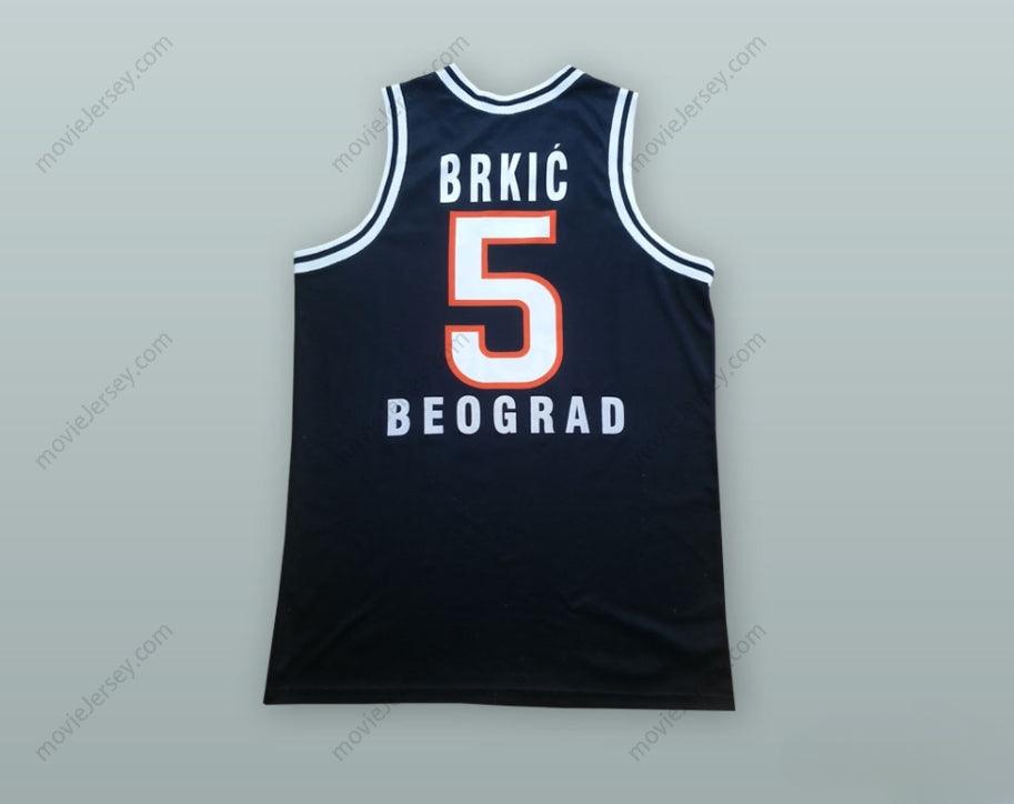 CUSTOM ANY Name Number HARIS BRKIC 5 KK PARTIZAN BELGRADE BLACK BASKETBALL JERSEY Top Stitched S-6XL