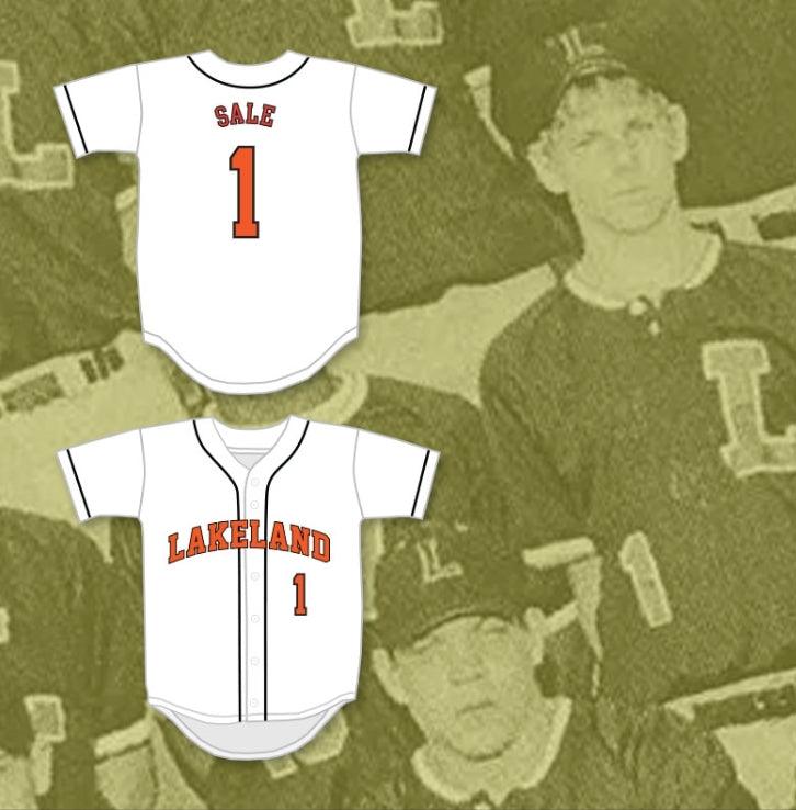 Custom Any Name Number CHRIS SALE 1  SENIOR HIGH SCHOOL DREADNAUGHTS WHITE BASEBALL JERSEY 2 Top Stitched S-6XL