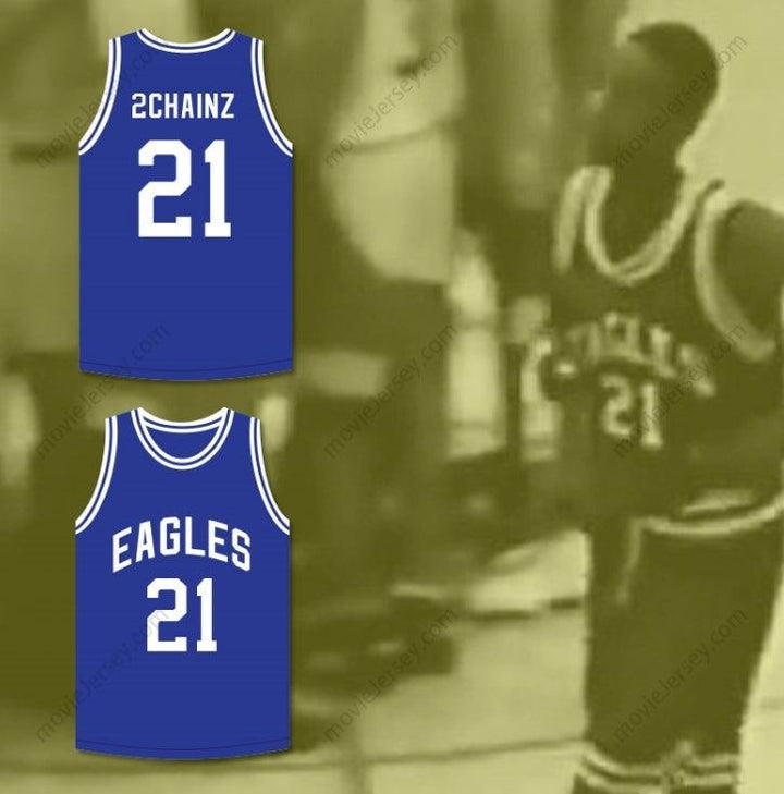 CUSTOM ANY Name Number TAUHEED EPPS 2 CHAINZ 21 NORTH CLAYTON HIGH SCHOOL EAGLES BASKETBALL JERSEY Top Stitched S-6XL