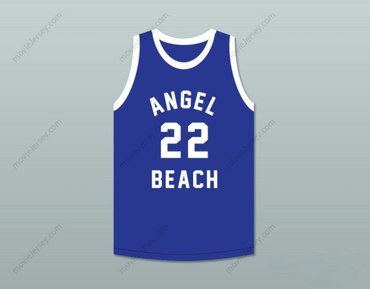 CUSTOM ANY Name Number BRIAN SCHWARTZ 22 ANGEL BEACH  BLUE BASKETBALL JERSEY PORKY'S REVENGE Top Stitched S-6XL
