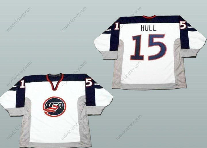 Custom Any Name Number Brett Hull 15 USA National Team Hockey Jersey Any Player or Number Stitched Top Stitched S-6XL