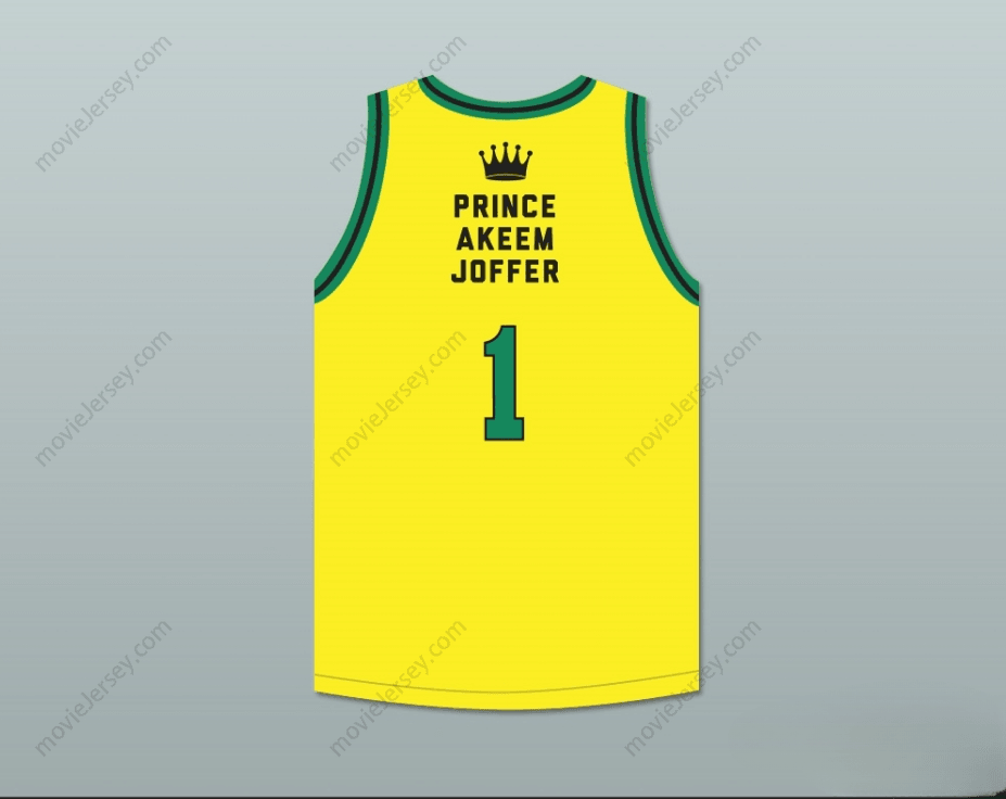 CUSTOM ANY Name Number PRINCE AKEEM JOFFER 1 FICTIONAL AFRICAN COUNTRY YELLOW BASKETBALL JERSEY Top Stitched S-6XL