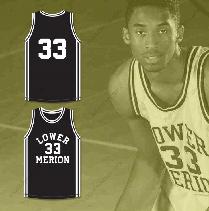CUSTOM ANY Name Number  BRYANT 33 LOWER MERION HIGH SCHOOL ACES BLACK BASKETBALL JERSEY 1 Top Stitched S-6XL