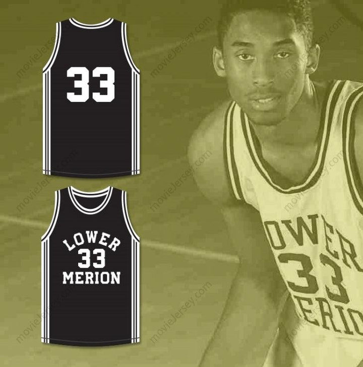 CUSTOM ANY Name Number  BRYANT 33 LOWER MERION HIGH SCHOOL ACES BLACK BASKETBALL JERSEY 1 Top Stitched S-6XL