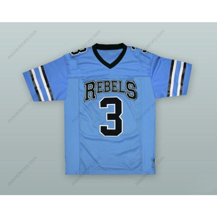 CUSTOM ANY Name Number KAREEM HUNT 3 SOUTH HIGH SCHOOL REBELS LIGHT BLUE FOOTBALL JERSEY Top Stitched S-6XL