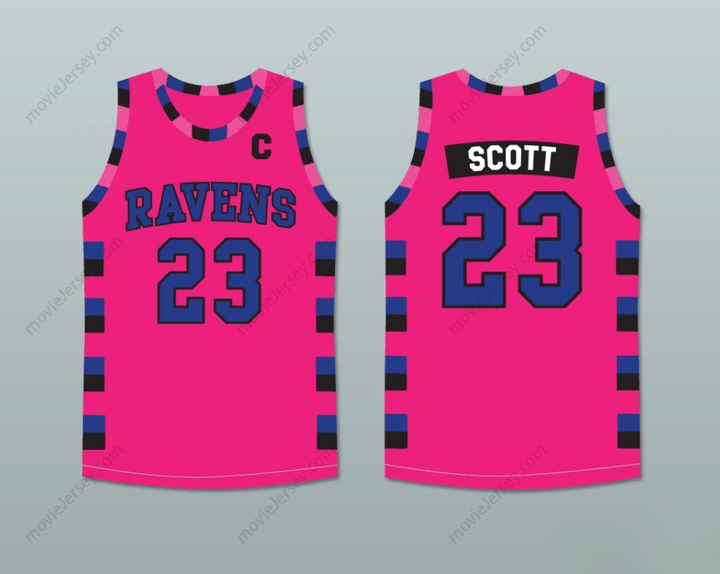 CUSTOM ANY Name Number NATHAN SCOTT 23 ONE TREE HILL RAVENS PINK BASKETBALL JERSEY ANY PLAYER Top Stitched S-6XL