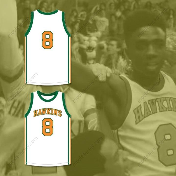 CUSTOM ANY Name Number LUCAS SINCLAIR 8 HAWKINS HIGH SCHOOL TIGERS WHITE BASKETBALL JERSEY 1 Top Stitched S-6XL