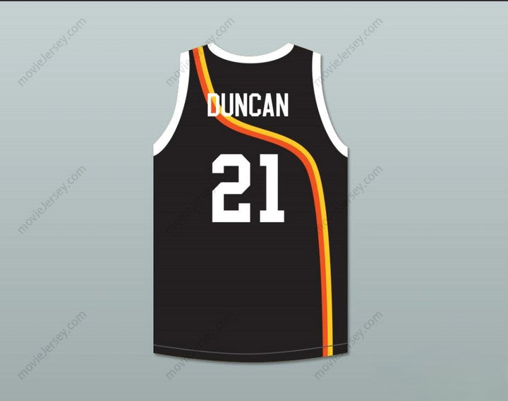 CUSTOM ANY Name Number TIM DUNCAN 21 ROSWELL RAYGUNS BLACK BASKETBALL JERSEY Top Stitched S-6XL