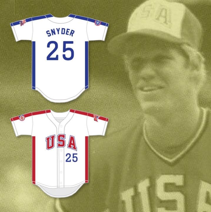 Custom Any Name Number CORY SNYDER 25 1984 USA TEAM WHITE BUTTON DOWN BASEBALL JERSEY Top Stitched S-6XL