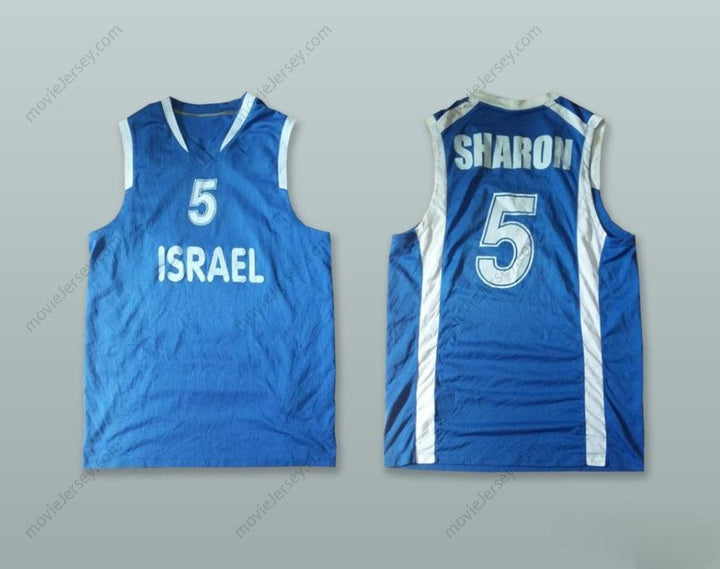 CUSTOM ANY Name Number NAOR SHARON 5 ISRAEL BLUE BASKETBALL JERSEY Top Stitched S-6XL