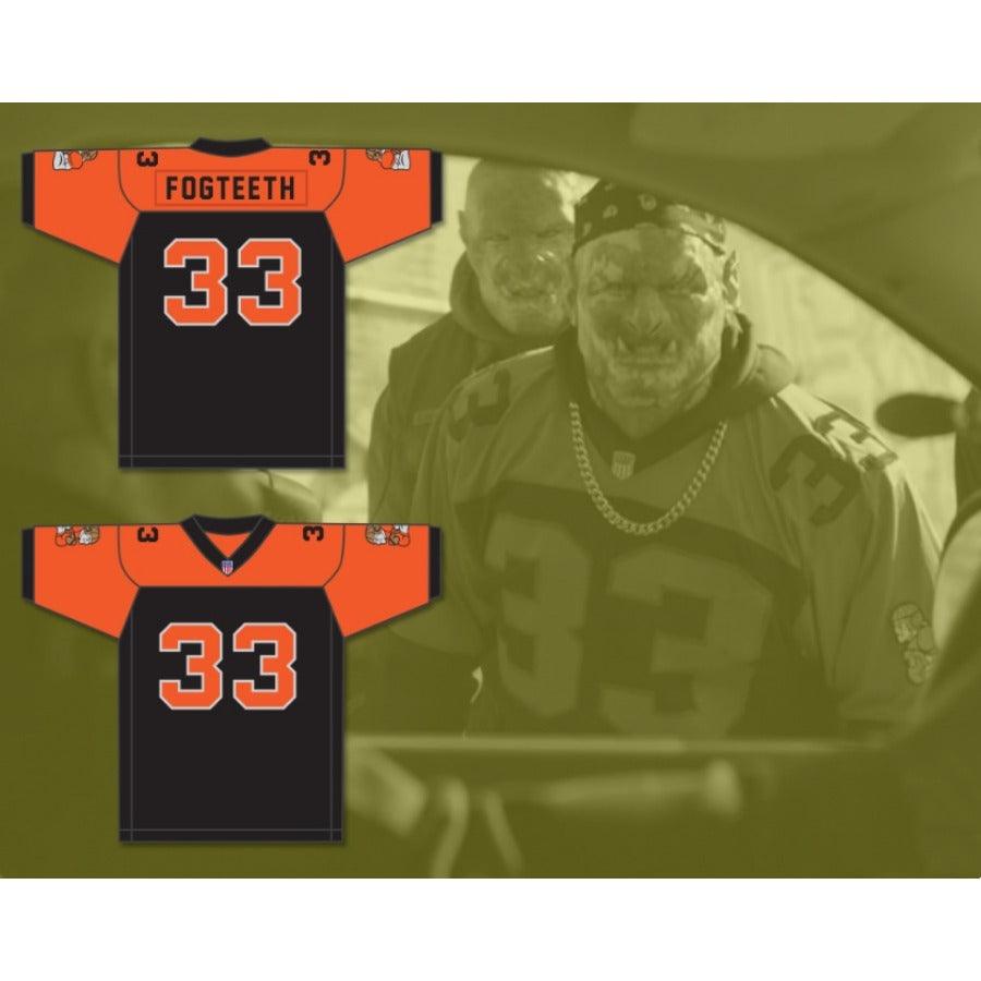 CUSTOM ANY Name BLACK/ORANGE ORC FOGTEETH 33 Football Jersey Stitched S-6XL