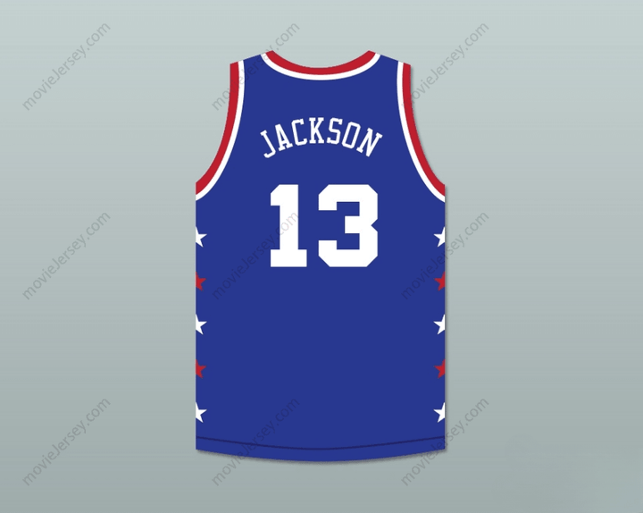 CUSTOM ANY Name Number MARK JACKSON 13 MAGIC JOHNSON ALL STAR GAME BLUE BASKETBALL JERSEY 1988 MIDSUMMER NIGHT'S MAGIC CHARITY EVENT Top Stitched S-6XL