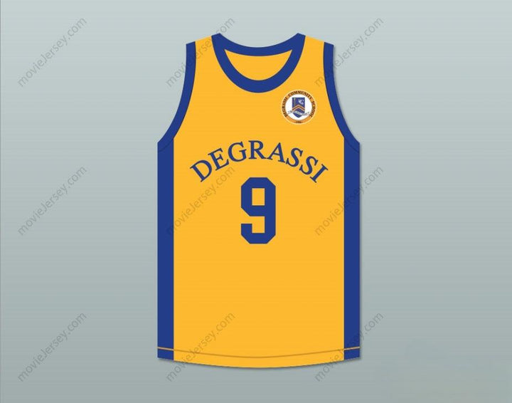 CUSTOM ANY Name Number DRAKE JIMMY BROOKS 9 DEGRASSI COMMUNITY SCHOOL PANTHERS AWAY BASKETBALL JERSEY WITH PATCH Top Stitched S-6XL