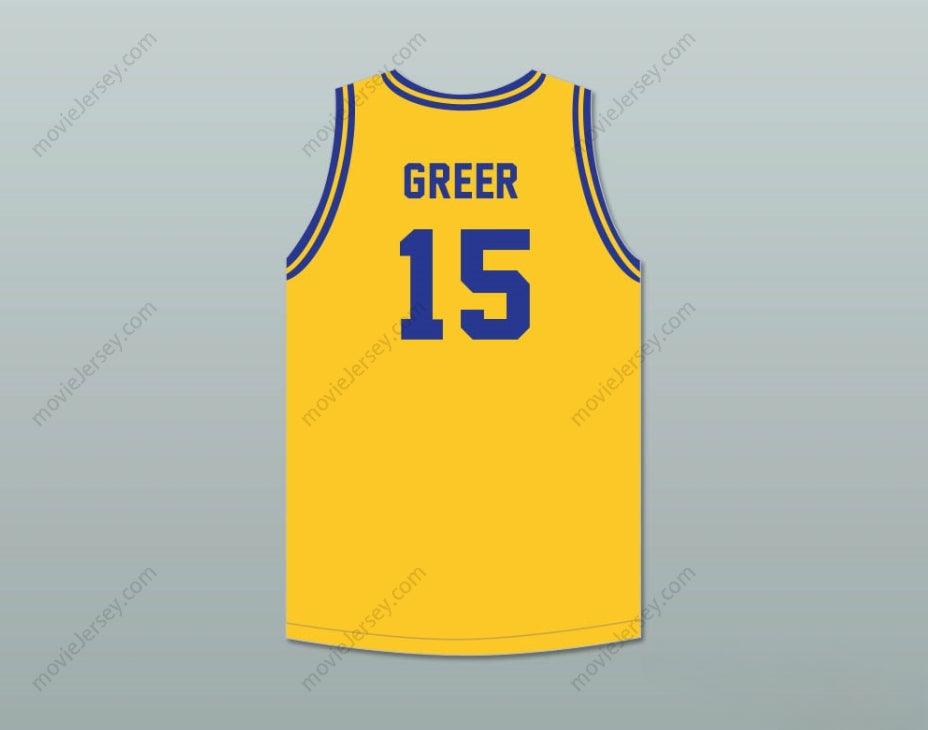 CUSTOM ANY Name Number HAL GREER 15 FREDERICK DOUGLASS JUNIOR AND SENIOR HIGH SCHOOL TIGERS YELLOW GOLD BASKETBALL JERSEY 2 Top Stitched S-6XL