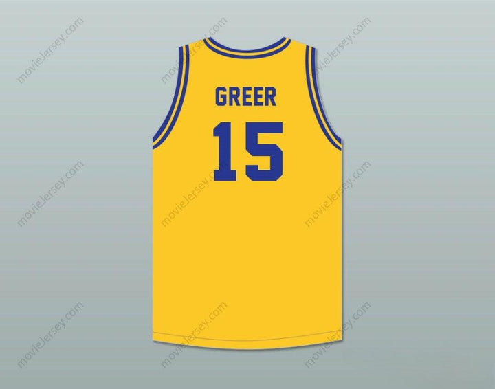 CUSTOM ANY Name Number HAL GREER 15 FREDERICK DOUGLASS JUNIOR AND SENIOR HIGH SCHOOL TIGERS YELLOW GOLD BASKETBALL JERSEY 2 Top Stitched S-6XL