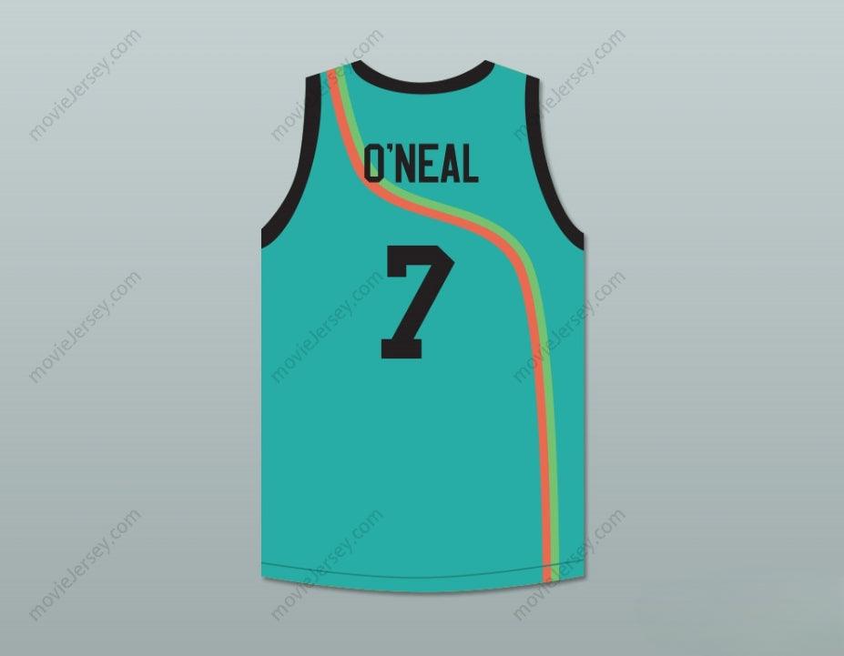 CUSTOM ANY Name Number JERMAINE O’NEAL 7 ROSWELL RAYGUNS TEAL BASKETBALL JERSEY Top Stitched S-6XL