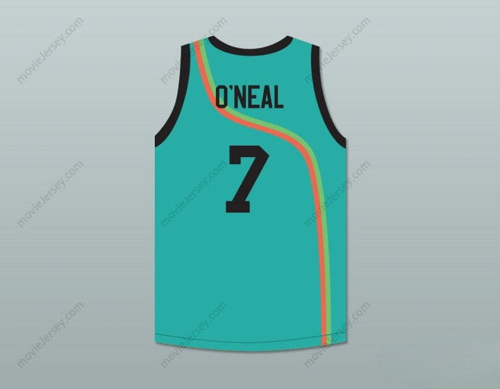 CUSTOM ANY Name Number JERMAINE O’NEAL 7 ROSWELL RAYGUNS TEAL BASKETBALL JERSEY Top Stitched S-6XL