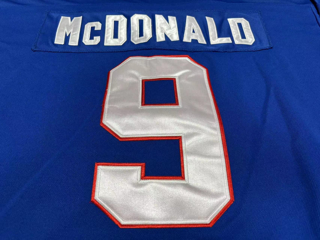Custom Any Name Number HOF LANNY MCDONALD 9 HOCKEY JERSEY Stitched Top Stitched S-6XL