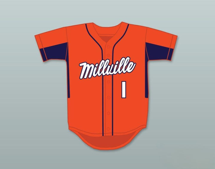 Custom Any Name Number MIKE TROUT 1  SENIOR HIGH SCHOOL THUNDERBOLTS ORANGE BASEBALL JERSEY 3 Top Stitched S-6XL