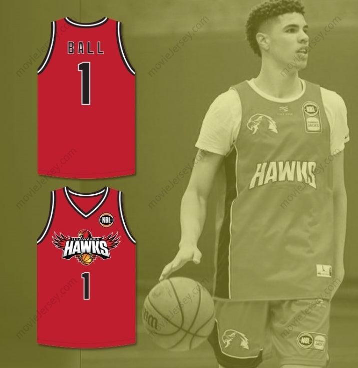 CUSTOM ANY Name Number LAMELO BALL 1 ILLAWARRA   RED BASKETBALL JERSEY 2 Top Stitched S-6XL