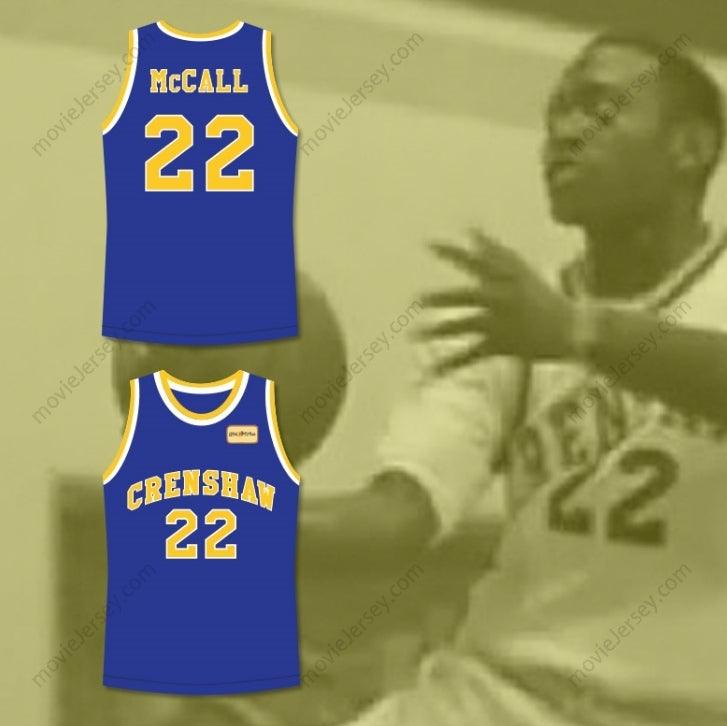 CUSTOM ANY Name Number QUINCY MCCALL 22 CRENSHAW HIGH SCHOOL BLUE BASKETBALL JERSEY WITH LOVE AND BASKETBALL PATCH Top Stitched S-6XL