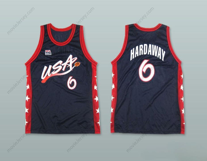 CUSTOM ANY Name Number 1996 PENNY HARDAWAY 6 USA TEAM AWAY BASKETBALL JERSEY Top Stitched S-6XL
