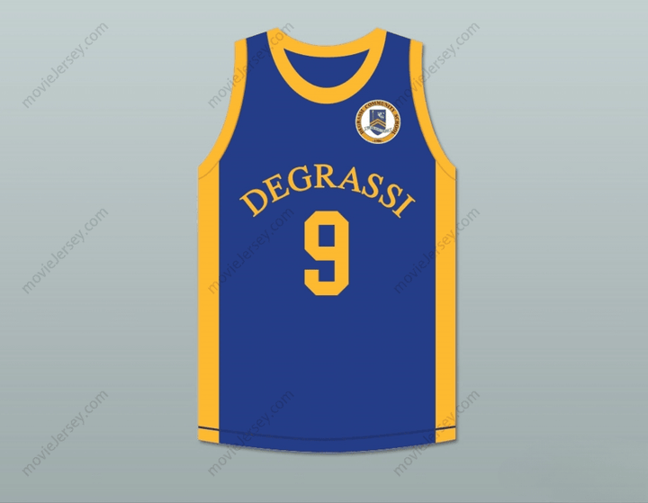 CUSTOM ANY Name Number DRAKE 9 DEGRASSI COMMUNITY SCHOOL PANTHERS HOME BASKETBALL JERSEY WITH PATCH Top Stitched S-6XL