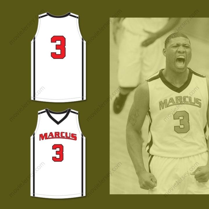 CUSTOM ANY Name Number MARCUS SMART 3 EDWARD S. MARCUS HIGH SCHOOL MARAUDERS WHITE BASKETBALL JERSEY 3 Top Stitched S-6XL