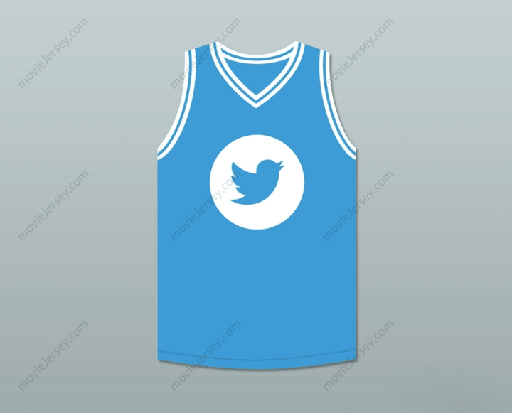 CUSTOM ANY Name Number LARRY BIRD 33 TWITTER LIGHT BLUE BASKETBALL JERSEY Top Stitched S-6XL