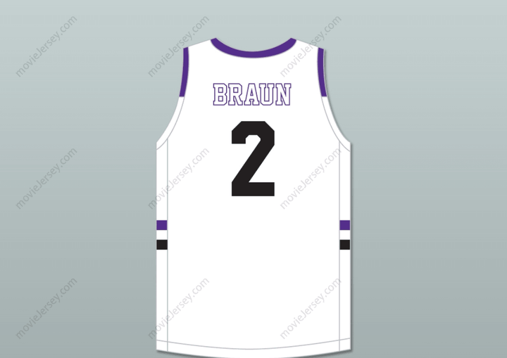 Custom Any Name Number Christian Braun 2 Blue Valley Northwest High School Huskies White Basketball Jersey 2 Top Stitched S-6XL