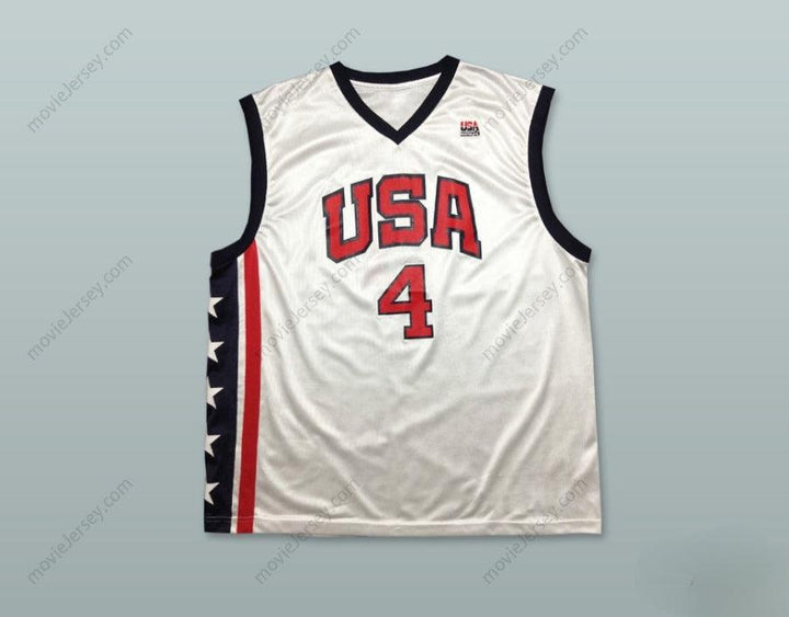 CUSTOM ANY Name Number ALLEN IVERSON 4 USA TEAM HOME BASKETBALL JERSEY Top Stitched S-6XL