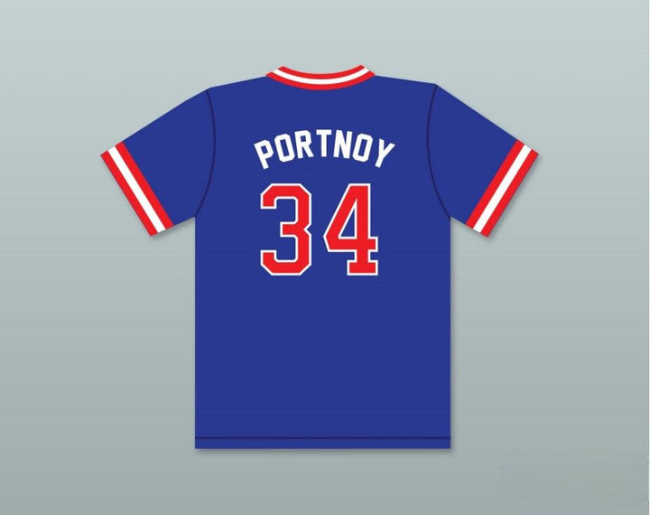 Custom Any Name Number DAVID PORTNOY 34  HIGH SCHOOL BLUE BASEBALL JERSEY Top Stitched S-6XL